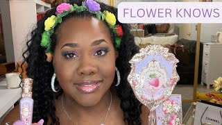 FLOWER KNOWS VIOLET💜 ROCOCO STRAWBERRY 🍓 COLLECTION REVIEW IS IT BROWN SKIN FRIENDLY ✨️ [upl. by Mashe560]