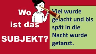 Ganz leicht das SUBJEKT im Satz finden  auch in schwierigen Fällen Deutsch B1C1 [upl. by Aiam]