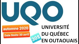 ADMISSION à lUniversité du Québec en Outaouais UQOالتسجيل اون لاين في جامعة [upl. by Aronoel594]