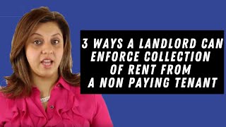 3 ways a landlord can enforce collection of rent from a tenant [upl. by Hayott]