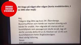 Att skriva ett KLAGOMÅL på svenska  klaga på busschauffören  شكايت كردن از راننده اتوبوس [upl. by Niad]