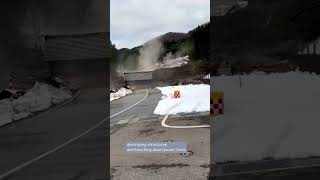 Video shows terrifying landslide strike Japan following earthquake japan earthquake newyearsday [upl. by Yznyl930]