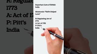 Important Acts of British India studywithds upscmotivation upscpolitypracticeset polity exam [upl. by Rednav]