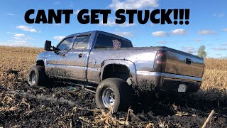 I went mudding with DRAG SLICKS on my Duramax [upl. by Acirfa]