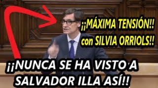 ¡¡BRUTAL quotENFADOquot de SALVADOR ILLA PSC con SILVIA ORRIOLS AC Parlamento Cataluña catalán [upl. by Ambler18]