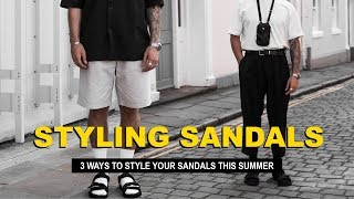 HOW TO STYLE SANDALS  MENS FASHION 2019 [upl. by Euqinommod]