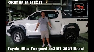 Toyota Hilux Conquest 4x2 MT 2023 Model  Quick Review [upl. by Ennairrek]