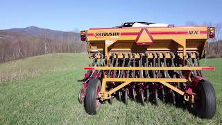 Notill Drilling Hay Seed with Haybuster and John Deere 6R [upl. by Joashus]