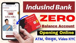 Indusind Bank ZERO Balance Account Open Online  Zero Balance Bank Account Opening Online [upl. by Hutson]