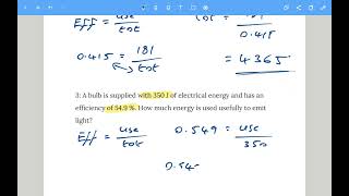 Gcse Physics Equation Practice  Efficiency With Genius Level Bonus Question [upl. by Aihtenak]