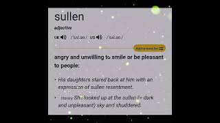 The meaning of sullen in English [upl. by Woermer]