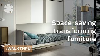 Space saving furniture that transforms 1 room into 2 or 3 [upl. by Ilrac]