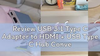 Review USB 31 Type C Adapter to HDMI  USB Type C Hub Converter Adapter Type C to HDMI USB 30  F [upl. by Akla]