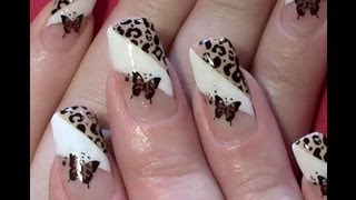 Leo  Schmetterling Nageldesign selber machen  Nail Art Design Tutorial Stamping amp Nail Sticker [upl. by Jesselyn]