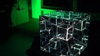 Tesseract LED Infinty Mirror Art Sculpture by Nicky Alice 4K Hypercube [upl. by Leind]