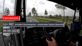 Lijn 382 IJmuiden Dennekoplaan  Amsterdam station Sloterdijk  Dutch bus driver POV 4K [upl. by Neliak799]