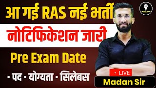 RAS 2024 New Vacancy Notification  RAS Pre Exam 2024 Paper  Rajasthan Vacancy 2024  Madan Sir [upl. by Florina]