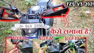 Yamaha FZS Handle Modified  Handle Guard Installation Process  yamahafzsv3bs6  Giridhar Gopal [upl. by Wald]