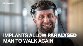 Paralysed man can walk again thanks to brainspine interface [upl. by Ilatan]