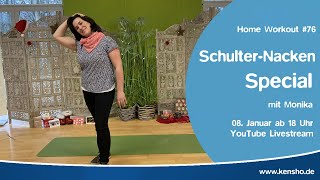 HomeWorkout 76 SchulterNackenSpecial mit Monika  60 min [upl. by Graig]