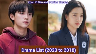 Zhou Yi Ran and Zhuang Da Fei Sabrina Zhuang  Drama List 2023 to 2018 [upl. by Ayhtnic965]