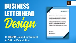 Modern letterhead design in 2022 for freepik  adobe illustrator tutorial  letterhead  seamzone [upl. by Acila]