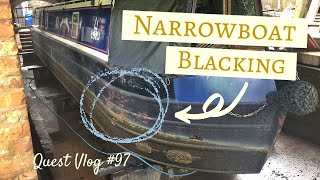 How To Black a Narrowboat by getting the professionals to do it for you  Quest Vlog 97 [upl. by Aniteb]