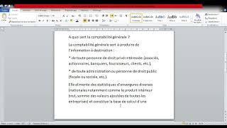 Comptabilité générale 1 A quoi sert la comptabilité générale [upl. by Oilime]