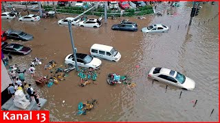 Heavy floods sweep across UAE as death toll in Oman reaches 18 [upl. by Aihsekal]