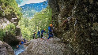 Canyoning in river Sušec Soča valley Bovec Slovenia with Sport Mix team [upl. by Ltsyrk964]