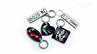 How to print  personalize  sublimate on MDF wood Customized Keychains [upl. by Anyela]