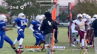 Middle School Football  Week 3  Craddock at Waters [upl. by Ttenyl589]