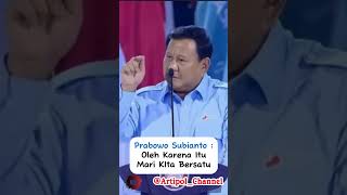 Prabowo Subianto quot Mari Kita Semua Untuk Bersatuquot prabowosubianto prabowo presiden2024 [upl. by Lahcar231]