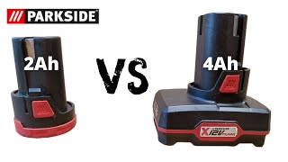 Parkside Batteries 2Ah vs 4 Ah  Is there any difference in Real Life [upl. by Ardnuahs]