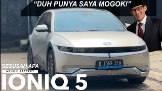 MOGOK DIPAKAI SANDIAGA UNO SESUSAH APASIH ABISIN BATTERY HYUNDAI IONIQ 5 [upl. by Skyla]