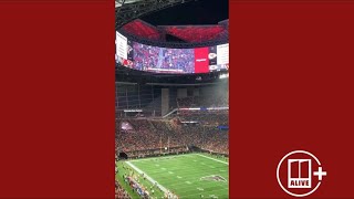 Apalachee High School football team honored during FalconsChiefs game weeks after school shooting [upl. by Alyakem]