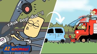 Mobil truk oleng damkar  Kartun lucu  Funny cartoon [upl. by Tallbot]