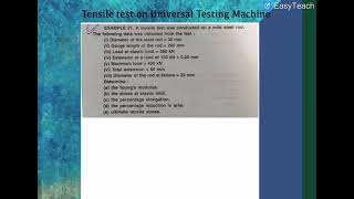 A tensile test was conducted on a mild steel rod  SOM Five Mark Question [upl. by Dlorrej]