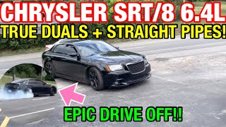 2012 Chrysler 300 SRT8 64L HEMI TRUE DUAL EXHAUST w STRAIGHT PIPES EPIC BURNOUT [upl. by Rossner]