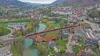 Voralpenexpress Zugkreuzung in Lichtensteig [upl. by Ailekat]