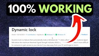 How to Fix Dynamic Lock Not Working in Windows 11 [upl. by Manno]