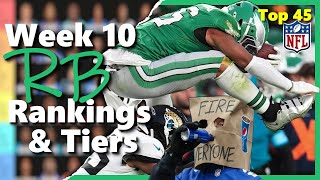 Week 10  Running Backs Rankings amp Tiers Top 45 Fantasy Football [upl. by Symon]