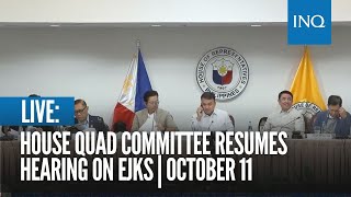 LIVE House quad committee resumes hearing on EJKs  October 11 [upl. by Krauss58]