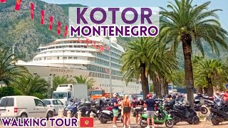 KOTOR Montenegro Walking Tour 4K spacer po Kotorze Czarnogóra Zatoka Kotorska [upl. by Nojed]