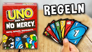 UNO SHOW EM NO MERCY  Spielregeln TV Spielanleitung Deutsch  MATTEL GAMES [upl. by Swanhildas750]