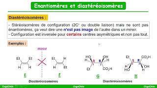 Relation stéréochimique  énantiomères et diastéréoisomères [upl. by Aicilaanna]