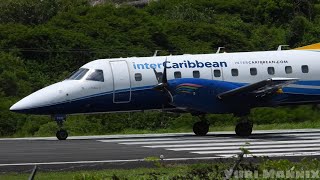 Caribbean Airlines ATR72600 B737MAX8 JetBlue A320 InterCaribbean EMB120 VC Bird Int’l [upl. by Elleb]