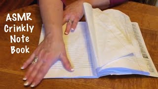 ASMR Page turning of notebook paper Lots of crinkles No talking Water damaged paper crinkles [upl. by Bohon979]