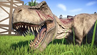 TYRANNOSAURUS REX vs CARNIVORE amp HERBIVORE DINOSAURS ON ISLA NUBLAR  Jurassic World Evolution [upl. by Aiam]