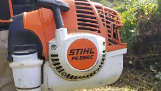 Débroussailleuse stihl fs 560 avec couteaux duro broyeur [upl. by Adnofal]